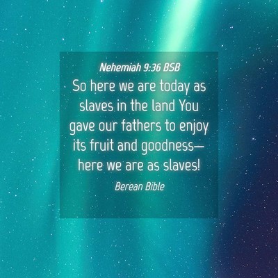 Picture 04 - Nehemiah 9:36 BSB - So here we are today as slaves in the land You - Bible Verse Picture