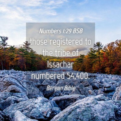 Picture 04 - Numbers 1:29 BSB - those registered to the tribe of Issachar - Bible Verse Picture