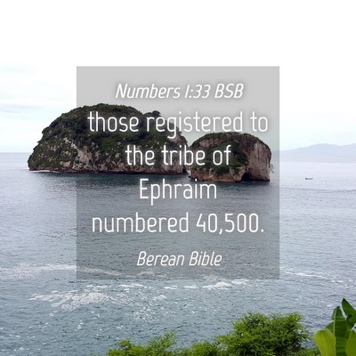 Picture 04 - Numbers 1:33 BSB - those registered to the tribe of Ephraim numbered - Bible Verse Picture