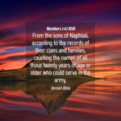 Picture 04 - Numbers 1:42 BSB - From the sons of Naphtali, according to the - Bible Verse Picture