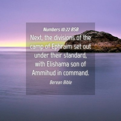 Picture 04 - Numbers 10:22 BSB - Next, the divisions of the camp of Ephraim set - Bible Verse Picture
