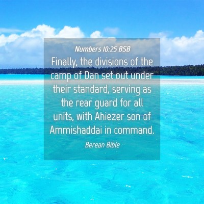 Picture 04 - Numbers 10:25 BSB - Finally, the divisions of the camp of Dan set out - Bible Verse Picture