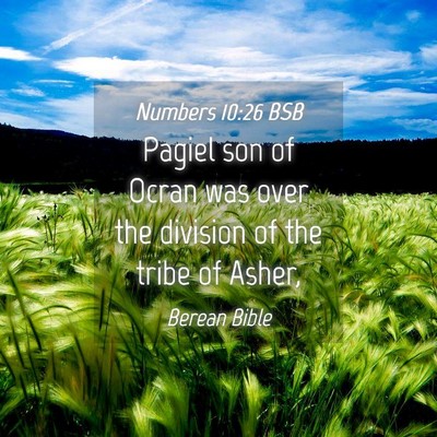 Picture 04 - Numbers 10:26 BSB - Pagiel son of Ocran was over the division of the - Bible Verse Picture