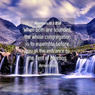 Picture 04 - Numbers 10:3 BSB - When both are sounded, the whole congregation is - Bible Verse Picture