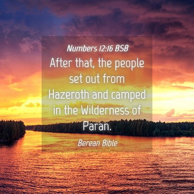 Picture 04 - Numbers 12:16 BSB - After that, the people set out from Hazeroth and - Bible Verse Picture