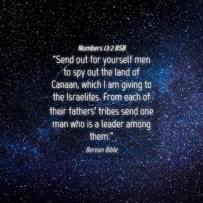 Picture 04 - Numbers 13:2 BSB - “Send out for yourself men to spy out the land - Bible Verse Picture