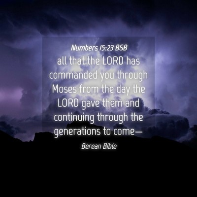 Picture 04 - Numbers 15:23 BSB - all that the LORD has commanded you through Moses - Bible Verse Picture