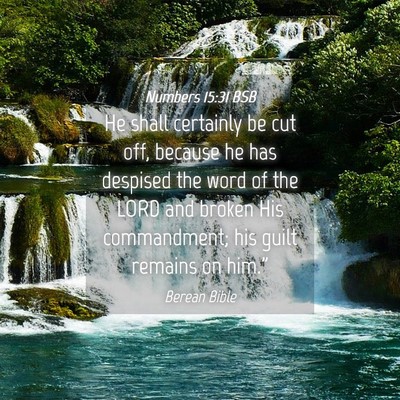 Picture 04 - Numbers 15:31 BSB - He shall certainly be cut off, because he has - Bible Verse Picture