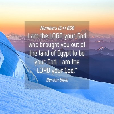 Picture 04 - Numbers 15:41 BSB - I am the LORD your God who brought you out of the - Bible Verse Picture