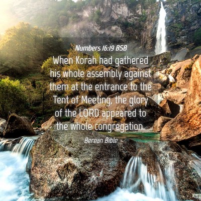 Picture 04 - Numbers 16:19 BSB - When Korah had gathered his whole assembly - Bible Verse Picture