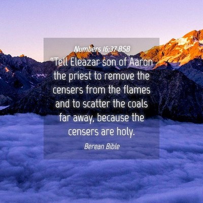 Picture 04 - Numbers 16:37 BSB - “Tell Eleazar son of Aaron the priest to remove - Bible Verse Picture