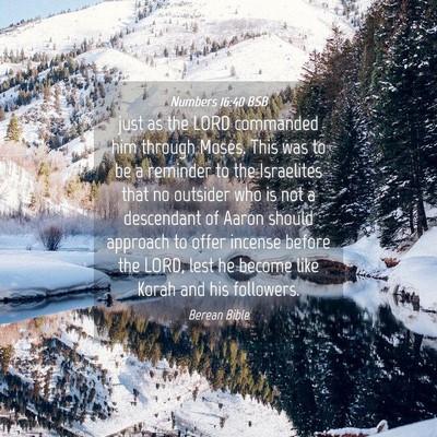 Picture 04 - Numbers 16:40 BSB - just as the LORD commanded him through Moses. - Bible Verse Picture