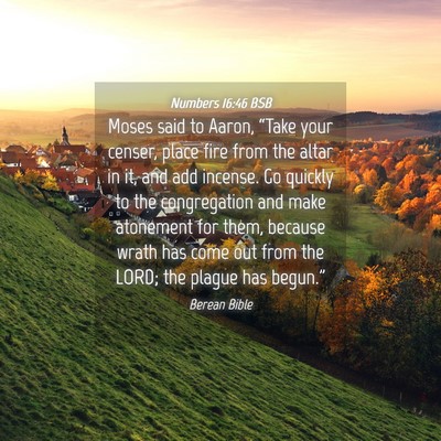 Picture 04 - Numbers 16:46 BSB - Moses said to Aaron, “Take your censer, place - Bible Verse Picture