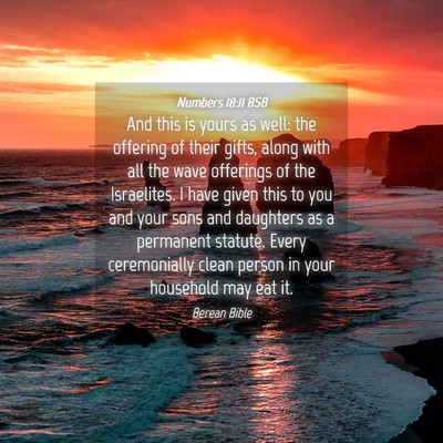 Picture 04 - Numbers 18:11 BSB - And this is yours as well: the offering of their - Bible Verse Picture