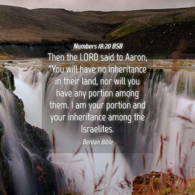 Picture 04 - Numbers 18:20 BSB - Then the LORD said to Aaron, “You will have no - Bible Verse Picture