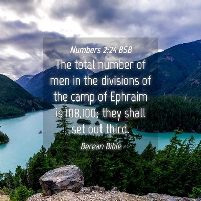 Picture 04 - Numbers 2:24 BSB - The total number of men in the divisions of the - Bible Verse Picture