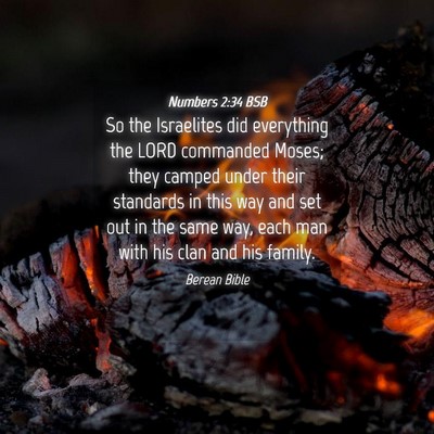 Picture 04 - Numbers 2:34 BSB - So the Israelites did everything the LORD - Bible Verse Picture