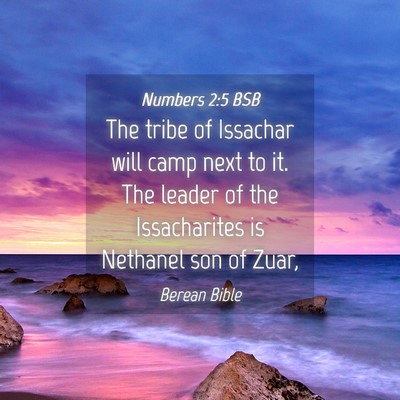 Picture 04 - Numbers 2:5 BSB - The tribe of Issachar will camp next to it. The - Bible Verse Picture
