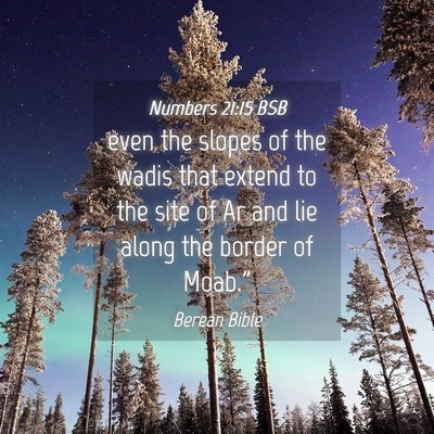 Picture 04 - Numbers 21:15 BSB - even the slopes of the wadis that extend to the - Bible Verse Picture