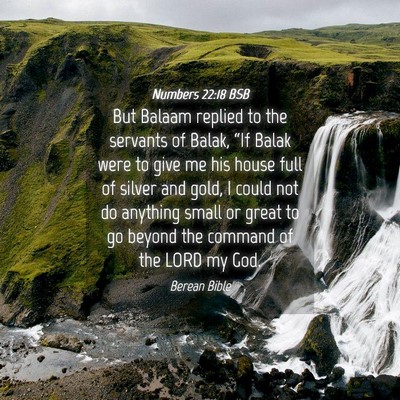 Picture 04 - Numbers 22:18 BSB - But Balaam replied to the servants of Balak, - Bible Verse Picture