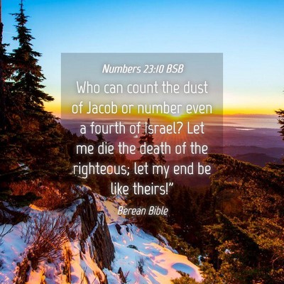 Picture 04 - Numbers 23:10 BSB - Who can count the dust of Jacob or number even a - Bible Verse Picture