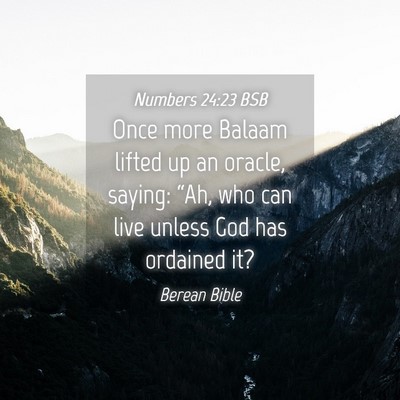 Picture 04 - Numbers 24:23 BSB - Once more Balaam lifted up an oracle, saying: - Bible Verse Picture