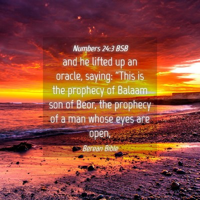Picture 04 - Numbers 24:3 BSB - and he lifted up an oracle, saying: “This is - Bible Verse Picture
