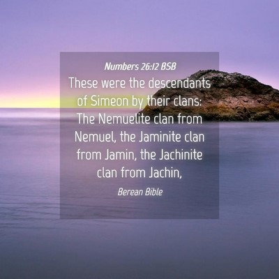 Picture 04 - Numbers 26:12 BSB - These were the descendants of Simeon by their - Bible Verse Picture