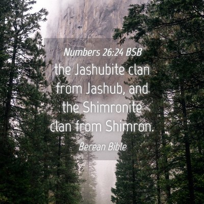 Picture 04 - Numbers 26:24 BSB - the Jashubite clan from Jashub, and the - Bible Verse Picture