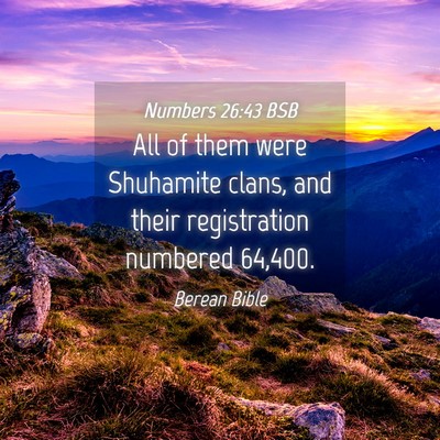 Picture 04 - Numbers 26:43 BSB - All of them were Shuhamite clans, and their - Bible Verse Picture