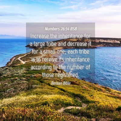 Picture 04 - Numbers 26:54 BSB - Increase the inheritance for a large tribe and - Bible Verse Picture