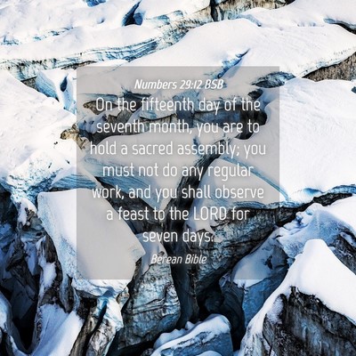 Picture 04 - Numbers 29:12 BSB - On the fifteenth day of the seventh month, you - Bible Verse Picture