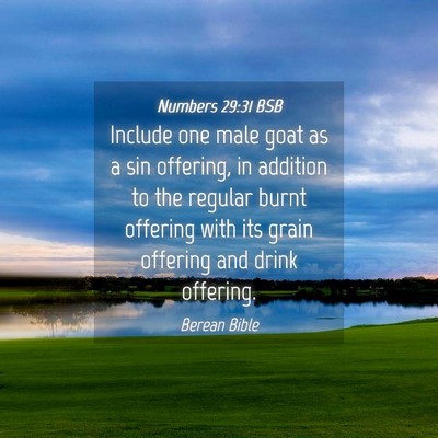 Picture 04 - Numbers 29:31 BSB - Include one male goat as a sin offering, in - Bible Verse Picture