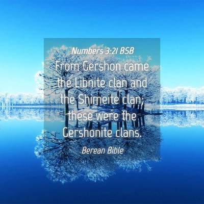 Picture 04 - Numbers 3:21 BSB - From Gershon came the Libnite clan and the - Bible Verse Picture