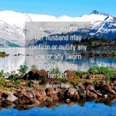 Picture 04 - Numbers 30:13 BSB - Her husband may confirm or nullify any vow or any - Bible Verse Picture