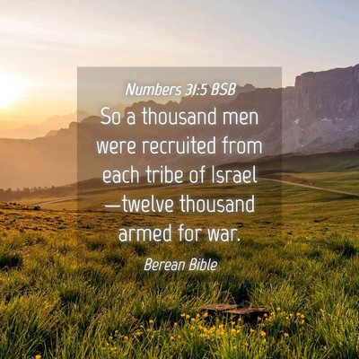 Picture 04 - Numbers 31:5 BSB - So a thousand men were recruited from each tribe - Bible Verse Picture