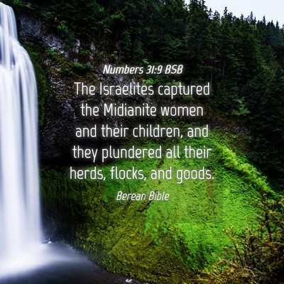 Picture 04 - Numbers 31:9 BSB - The Israelites captured the Midianite women and - Bible Verse Picture