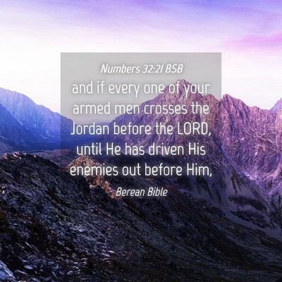 Picture 04 - Numbers 32:21 BSB - and if every one of your armed men crosses the - Bible Verse Picture