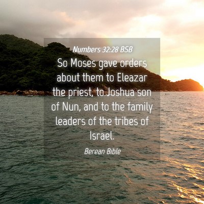 Picture 04 - Numbers 32:28 BSB - So Moses gave orders about them to Eleazar the - Bible Verse Picture