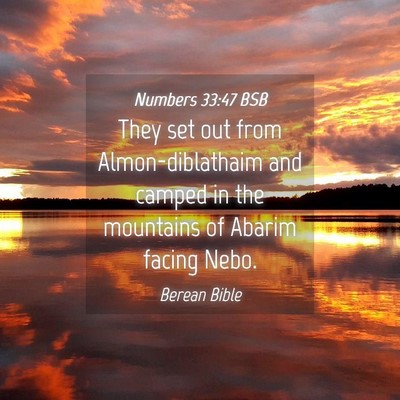 Picture 04 - Numbers 33:47 BSB - They set out from Almon-diblathaim and camped in - Bible Verse Picture