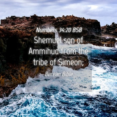 Picture 04 - Numbers 34:20 BSB - Shemuel son of Ammihud from the tribe of - Bible Verse Picture