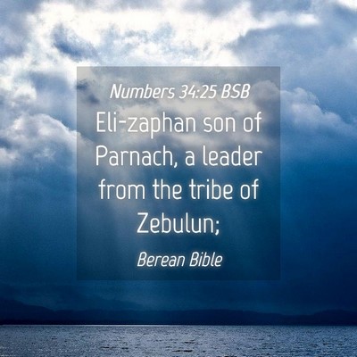 Picture 04 - Numbers 34:25 BSB - Eli-zaphan son of Parnach, a leader from the - Bible Verse Picture