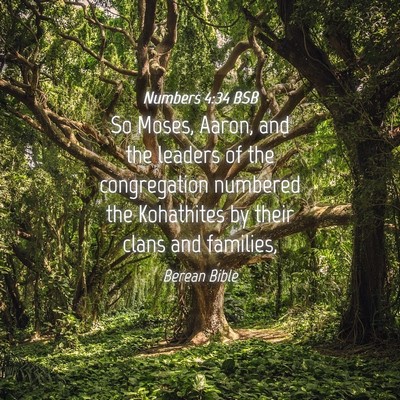 Picture 04 - Numbers 4:34 BSB - So Moses, Aaron, and the leaders of the - Bible Verse Picture