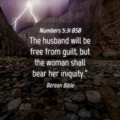 Picture 04 - Numbers 5:31 BSB - The husband will be free from guilt, but the - Bible Verse Picture