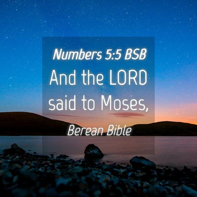 Picture 04 - Numbers 5:5 BSB - And the LORD said to - Bible Verse Picture