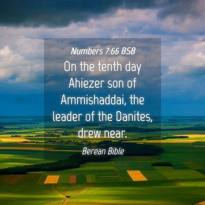 Picture 04 - Numbers 7:66 BSB - On the tenth day Ahiezer son of Ammishaddai, the - Bible Verse Picture
