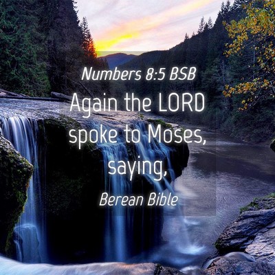 Picture 04 - Numbers 8:5 BSB - Again the LORD spoke to Moses, - Bible Verse Picture