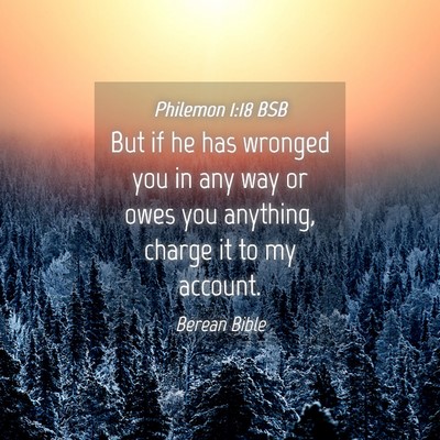 Picture 04 - Philemon 1:18 BSB - But if he has wronged you in any way or owes you - Bible Verse Picture