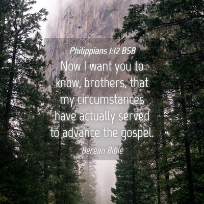 Picture 04 - Philippians 1:12 BSB - Now I want you to know, brothers, that my - Bible Verse Picture