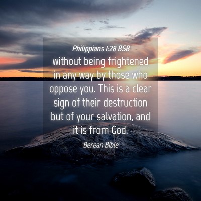 Picture 04 - Philippians 1:28 BSB - without being frightened in any way by those who - Bible Verse Picture